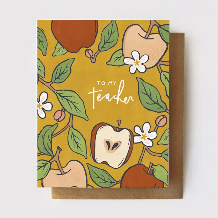 To My Teacher - Apple Orchard Teacher Card