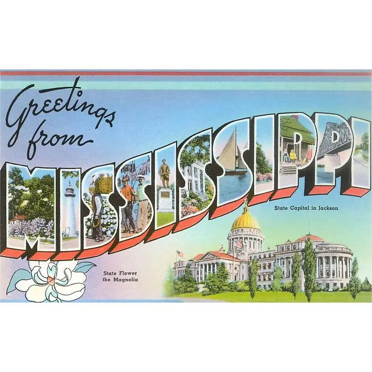 Greeting Card MP-53 Greetings from Mississippi