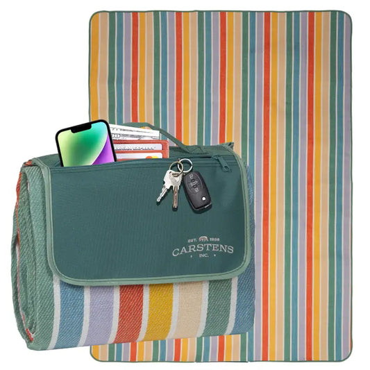 Day At the Beach Woven Stripe Picnic Blanket