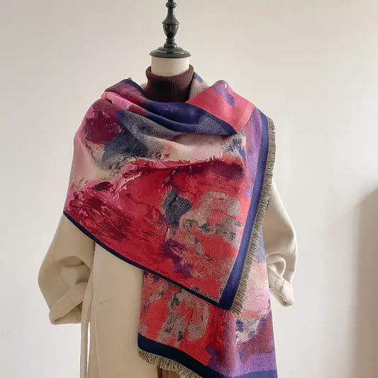 Purple/Blue Abstract Reversible Wrap
