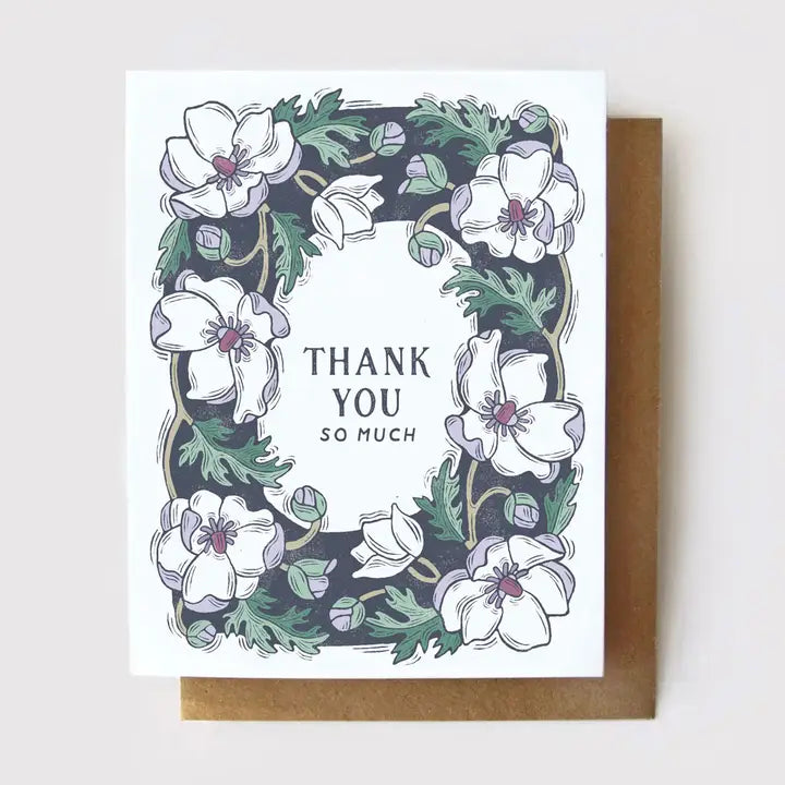 Thank You So Much Anemone Card