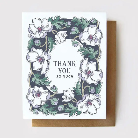 Thank You So Much Anemone Card
