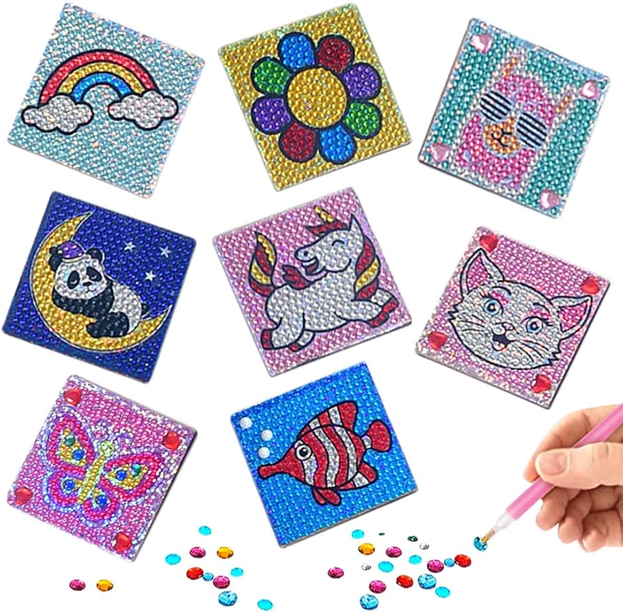 Diamond Art Kit: DIY Wood Tile Magnet Set