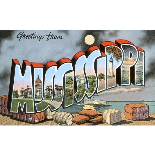Greeting Card MP-52 Greetings from Mississippi