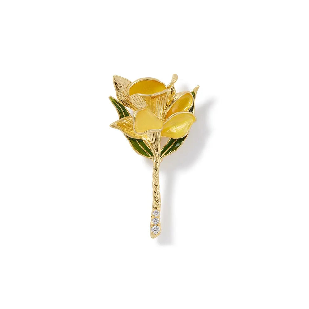 Gilded Age Daffodil Brooch