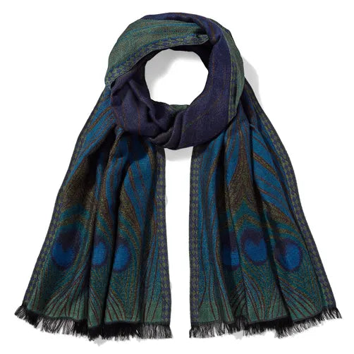 Louis C. Tiffany Peacock Feather Wool-Blend Shawl