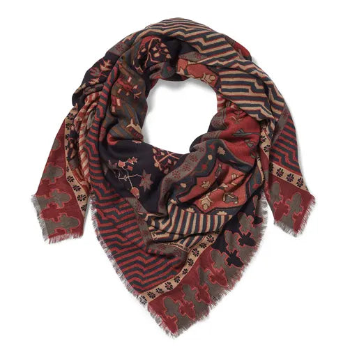 Persian Garden Oversize Square Wool Scarf